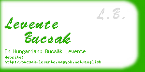 levente bucsak business card