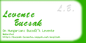 levente bucsak business card